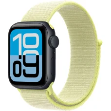 Apple Watch SE 3 GPS, 44mm Midnight Aluminum Case with Neon Yellow Sport Loop